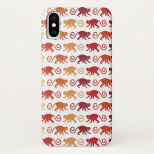 Coque iPhone X Motif rouge de singes