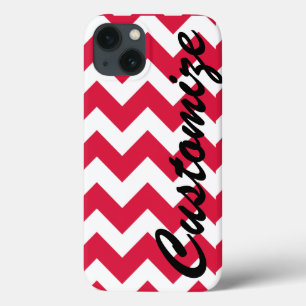 Coque Case-Mate iPhone Motif rouge personnalisé de Chevron