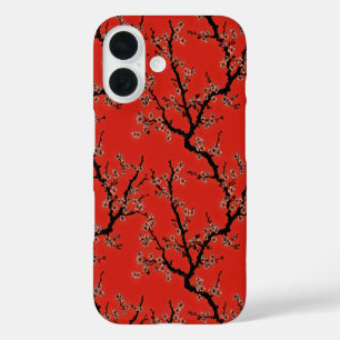 Coque Pour iPhone 16 Motif rouge Retro Sakura
