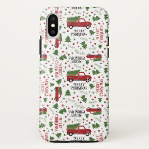 Case-Mate iPhone Case Motif rouge vintage de Joyeux Noël de camion