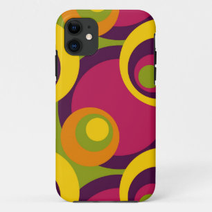 Coque Case-Mate Pour iPhone Motif rouge violet orange jaune des cercles rétro