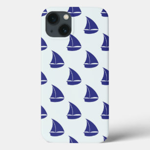 Etui iPhone 13 Motif Royal Blue Sailboat