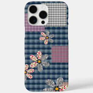 Coque iPhone 16 Pro Max Motif rustique rétro multicolore en patchwork