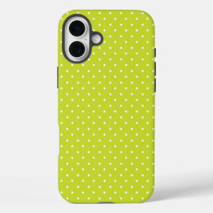 Coque Pour iPhone 16 Plus Motif sans couture à pois lime vif