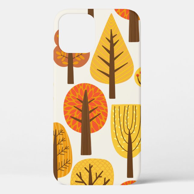 Coques Case-Mate iPhone Motif sans couture avec arbres. Automne (Verso)
