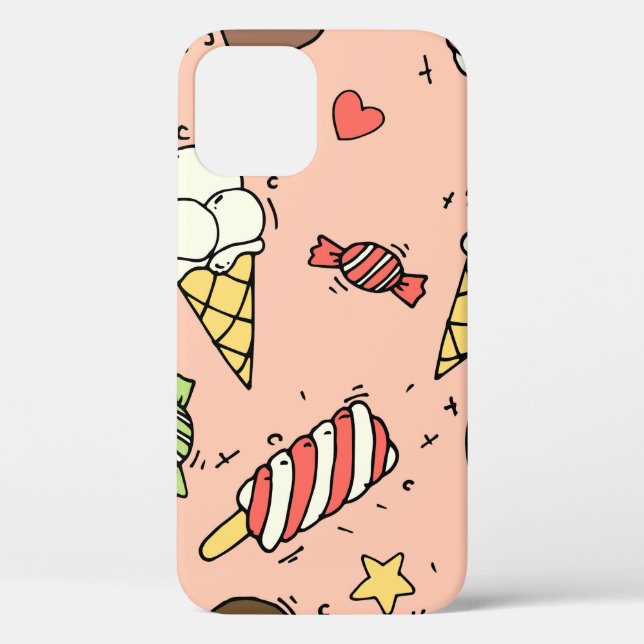 Coques Case-Mate iPhone Motif sans couture avec crème glacée et lollipopes (Verso)