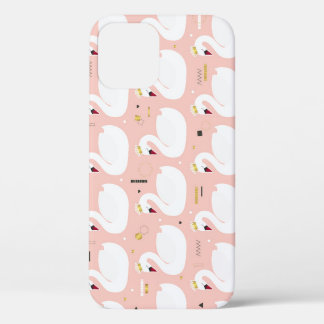 Case-Mate iPhone Case Motif sans couture avec cygnes blancs.