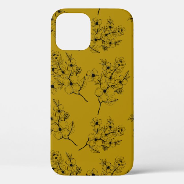 Coques Case-Mate iPhone Motif sans couture avec de petites fleurs en liber (Verso)