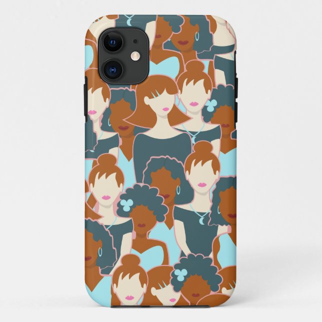 Coques Case-Mate iPhone Motif sans couture avec des filles noires et des f (Dos)