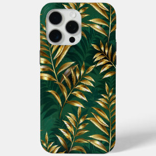 Coque Case-Mate iPhone Motif sans couture avec des fougères dorées