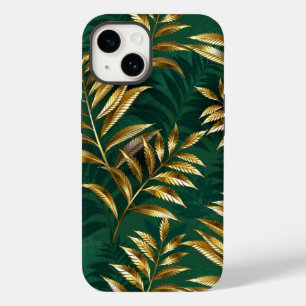 Coque Case-Mate iPhone Motif sans couture avec des fougères dorées