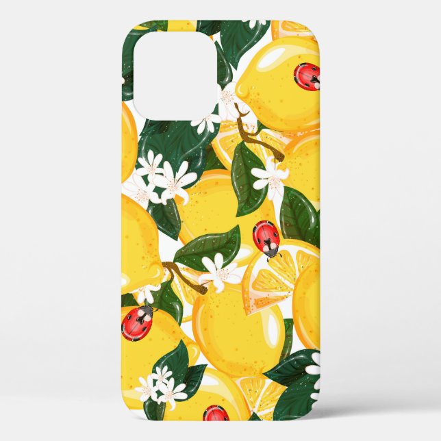 Coques Case-Mate iPhone Motif sans couture avec des fruits tropicaux au ci (Verso)
