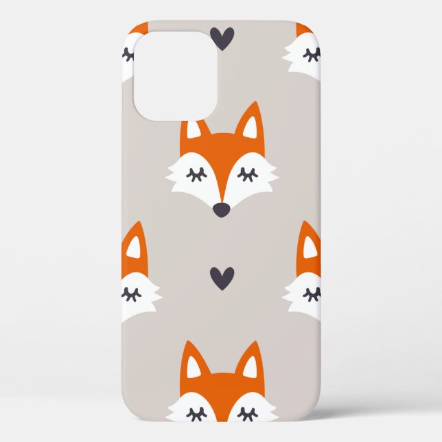 Coques Case-Mate iPhone Motif sans couture avec des visages de renard. Rép (Verso)