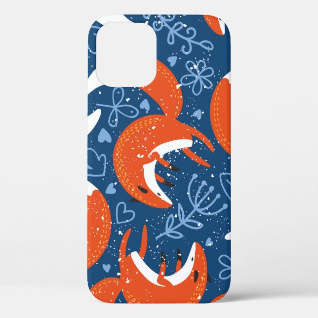 Coques Case-Mate iPhone Motif sans couture avec différents mignons renards (Verso)