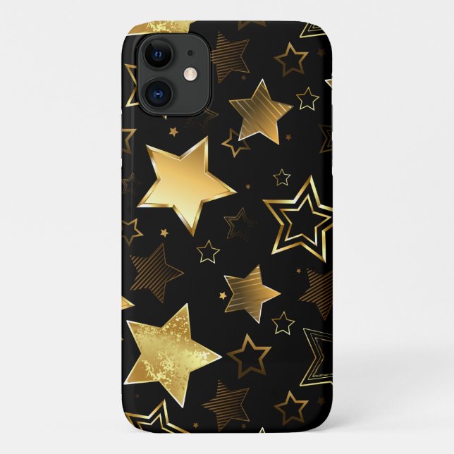 Coques Case-Mate iPhone Motif sans couture avec étoiles d'or (Dos)