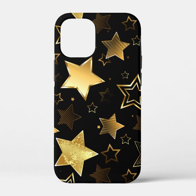 Coques Case-Mate iPhone Motif sans couture avec étoiles d'or (Verso)