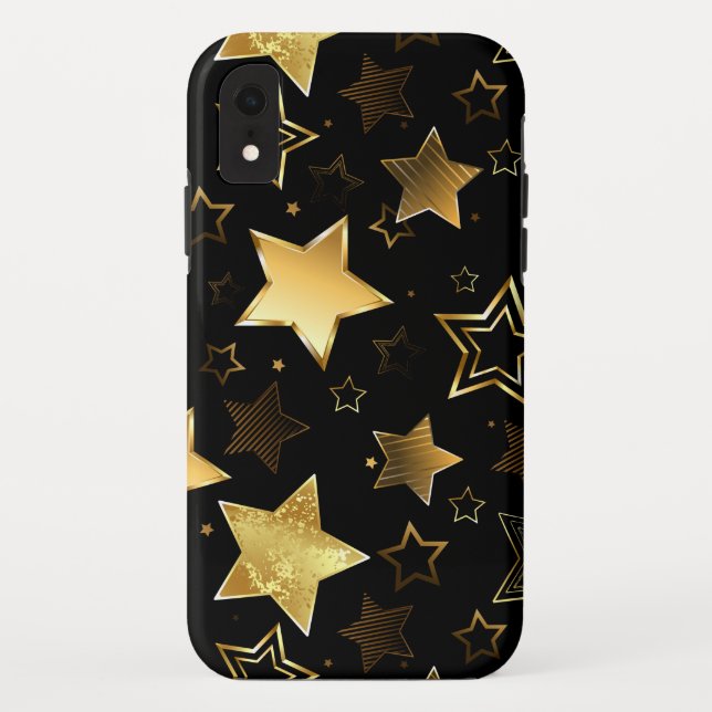 Coques Case-Mate iPhone Motif sans couture avec étoiles d'or (Dos)