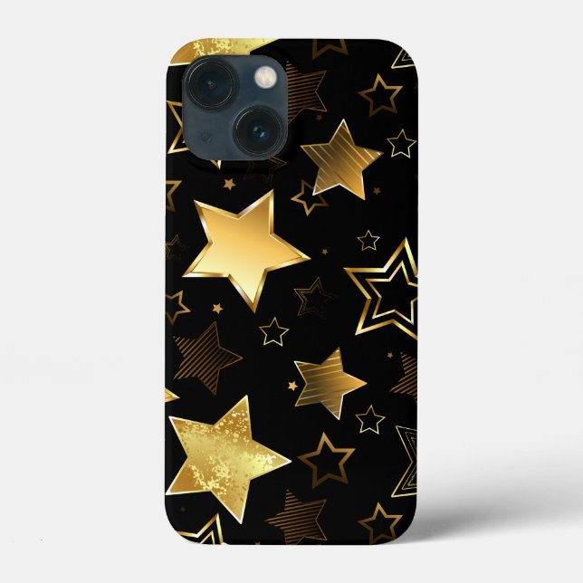 Coques Case-Mate iPhone Motif sans couture avec étoiles d'or (Verso)