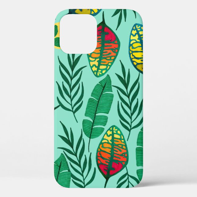 Coques Case-Mate iPhone Motif sans couture avec feuilles tropicaux. L'art  (Verso)