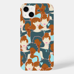 Coque Case-Mate iPhone Motif sans couture avec filles noires et blanches