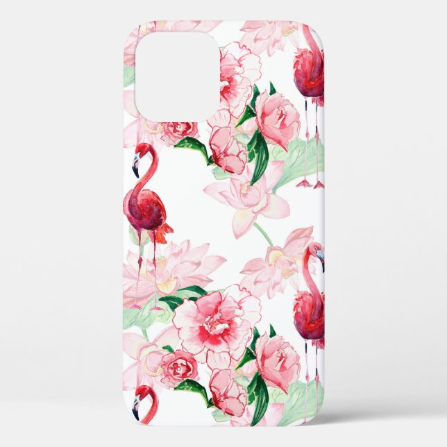 Coques Case-Mate iPhone Motif sans couture avec flamant rose (Verso)