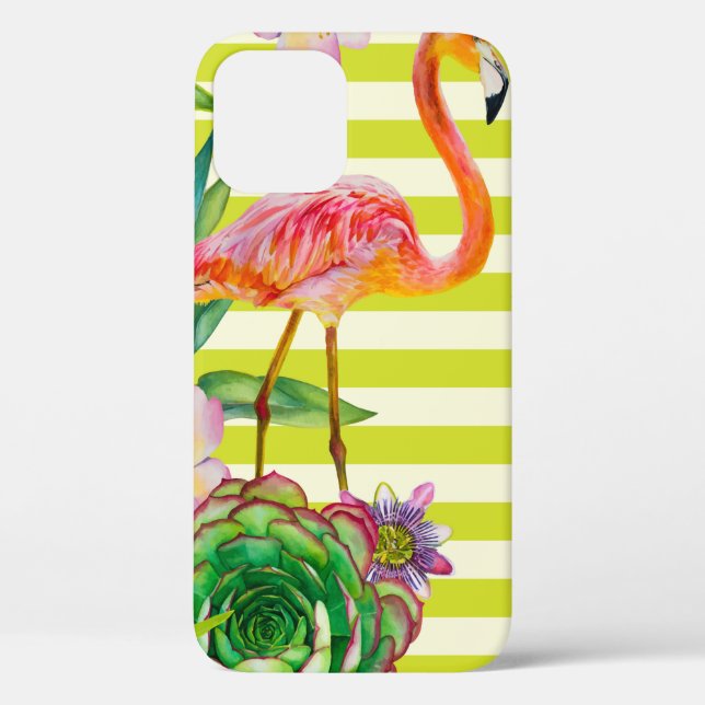 Coques Case-Mate iPhone  motif sans couture avec flamant rose et tr exotiq (Verso)