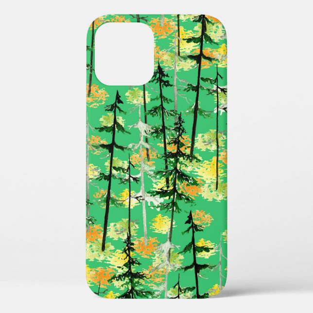 Coques Case-Mate iPhone Motif sans couture avec forêt d'automne (Verso)