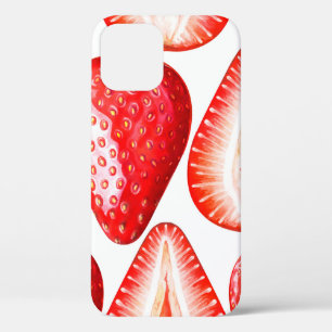 Case-Mate iPhone Case Motif sans couture avec fraises mûres sur b blanc