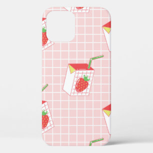 Case-Mate iPhone Case Motif sans couture avec lait de fraise caricaturé 