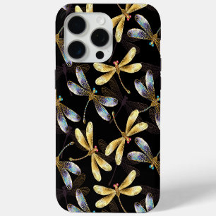 Coque Case-Mate iPhone Motif sans couture avec libellules d'or
