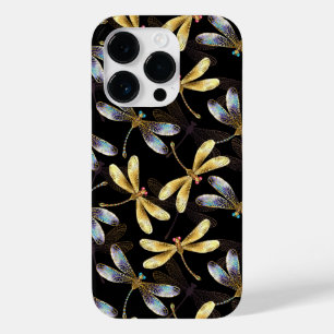 Coque Case-Mate iPhone Motif sans couture avec libellules d'or