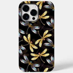 Coque Case-Mate iPhone Motif sans couture avec libellules d'or