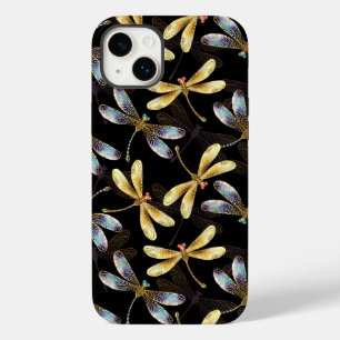 Coque Case-Mate iPhone Motif sans couture avec libellules d'or
