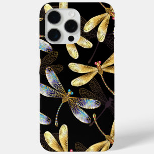 Coque Case-Mate iPhone Motif sans couture avec libellules d'or