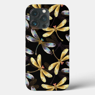 Case-Mate iPhone Case Motif sans couture avec libellules dorées