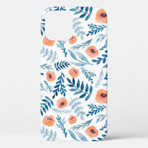 Case-Mate iPhone Case Motif sans couture avec rose aquarelle et bleu le