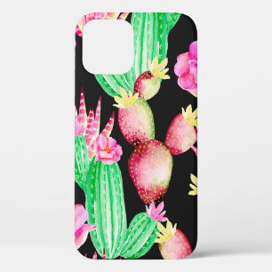 Case-Mate iPhone Case Motif sans couture avec succulents. Aquarelle cact