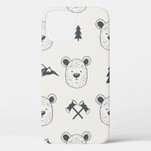 Case-Mate iPhone Case Motif sans couture avec tête d'ours, ours, mou