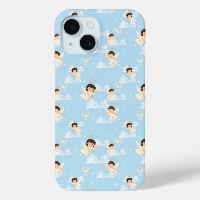 Coques Case-Mate iPhone Motif sans couture d'anges et de colombes de dessi (Verso)