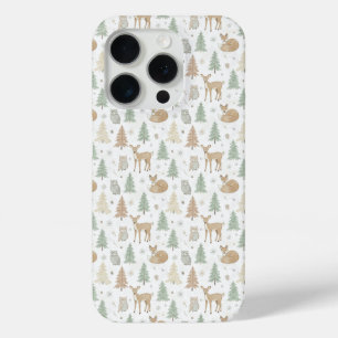 Coque Case-Mate iPhone Motif sans couture d'animaux de forêt hivernale