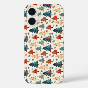 Coque Pour iPhone 16 Motif sans couture d'arbres de Noël en pin colorés