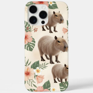 Coque iPhone 16 Pro Max Motif sans couture de capybara à l'aquarelle migno