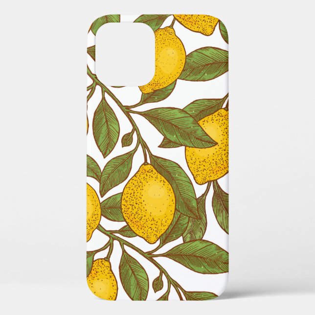 Coques Case-Mate iPhone Motif sans couture de citron (Verso)