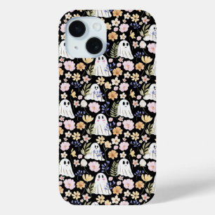 Coque Case-Mate iPhone Motif sans couture de fantôme mignon et de fleurs