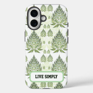 Coque Pour iPhone 16 Motif sans couture de feuille de fougère botanique