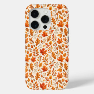 Coque Case-Mate iPhone Motif sans couture de feuilles d'automne chaudes