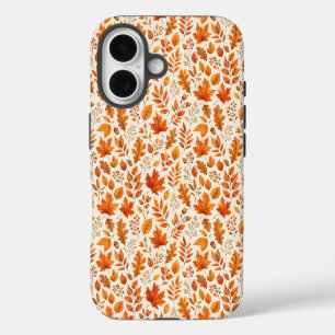 Coque Pour iPhone 16 Motif sans couture de feuilles d'automne chaudes