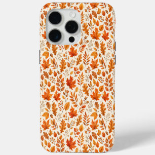 Coque Case-Mate iPhone Motif sans couture de feuilles d'automne chaudes