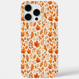 Coque iPhone 16 Pro Max Motif sans couture de feuilles d'automne chaudes