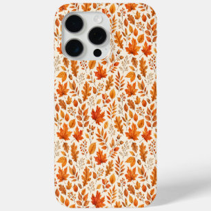Coque Case-Mate iPhone Motif sans couture de feuilles d'automne chaudes